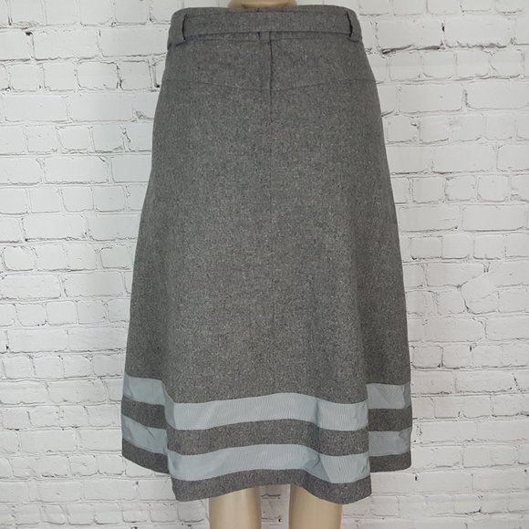 Hugo Boss Skirt Gray Virgin Wool Angora 12 - Picture 2 of 7